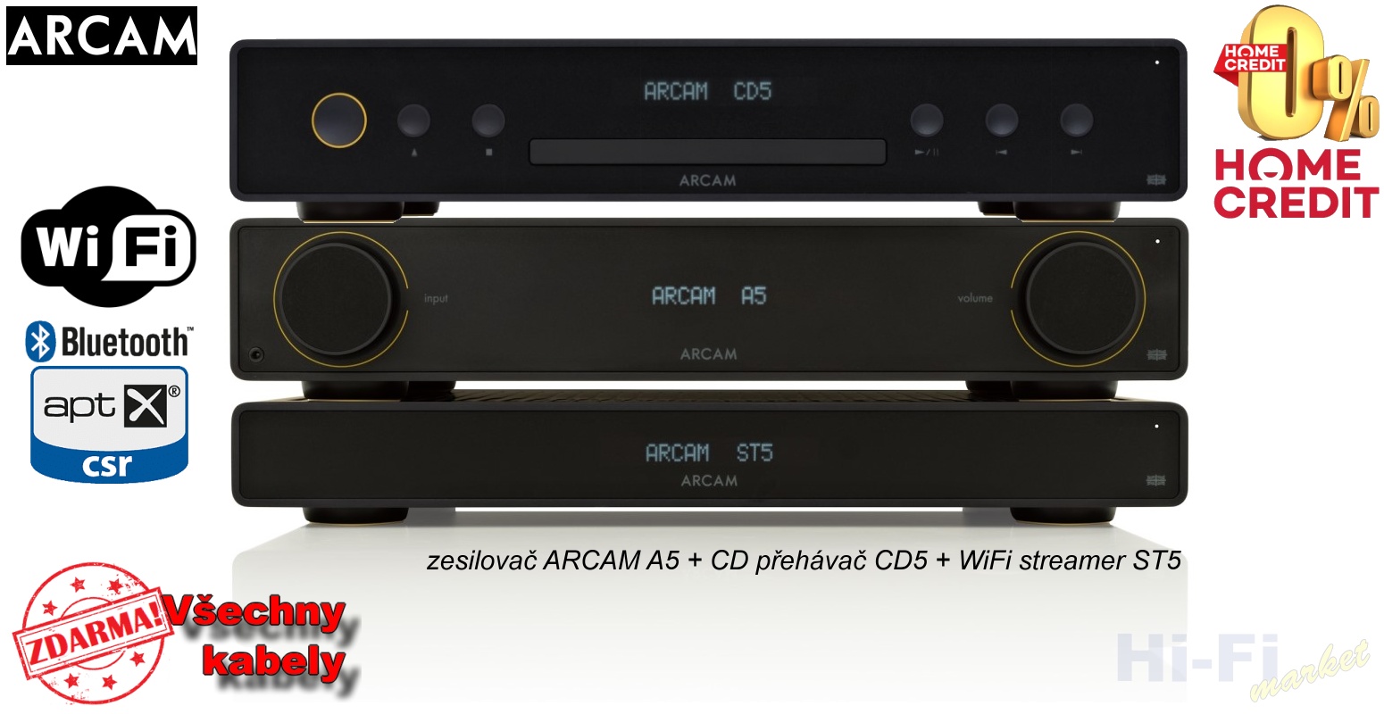 ARCAM A5 Stereo WiFi (+ všechny kabely ZDARMA)
