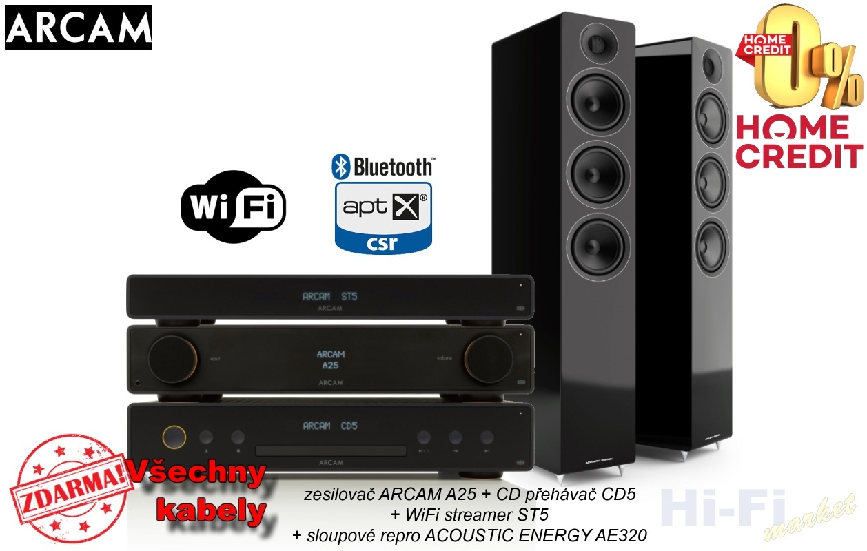 ARCAM A25 Stereo WiFi SP (+ všechny kabely ZDARMA)