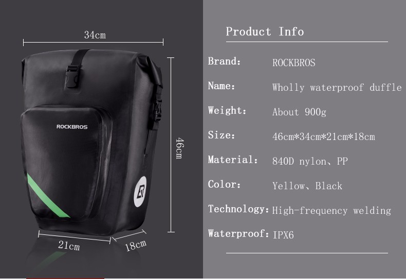 ROCKBROS AS-001 W3 Rear Bag Goisern cyklobrašna na zadní nosič